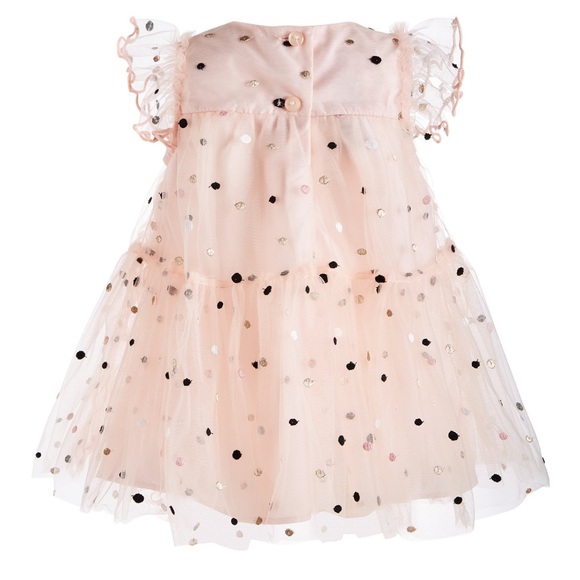 Bonnie Baby Baby Girl’s Metallic-Dot Mesh Dress - Picture 2 of 2